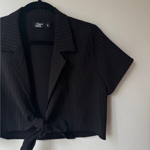 Tiger Mist Black Pinstripe Blazer